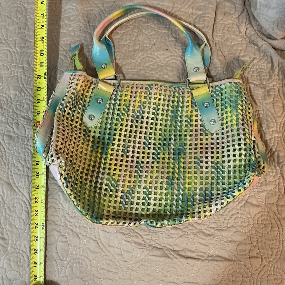 SHARIF Studio Vintage Multicolor Pastel Woven Women's Bag